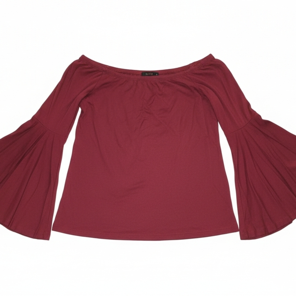 Blush Burgundy Off-Shoulder Blouse
